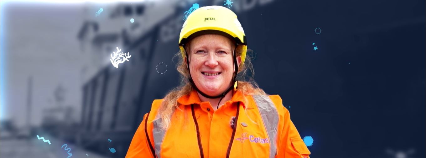 Decorative image of Cefas research vessel.