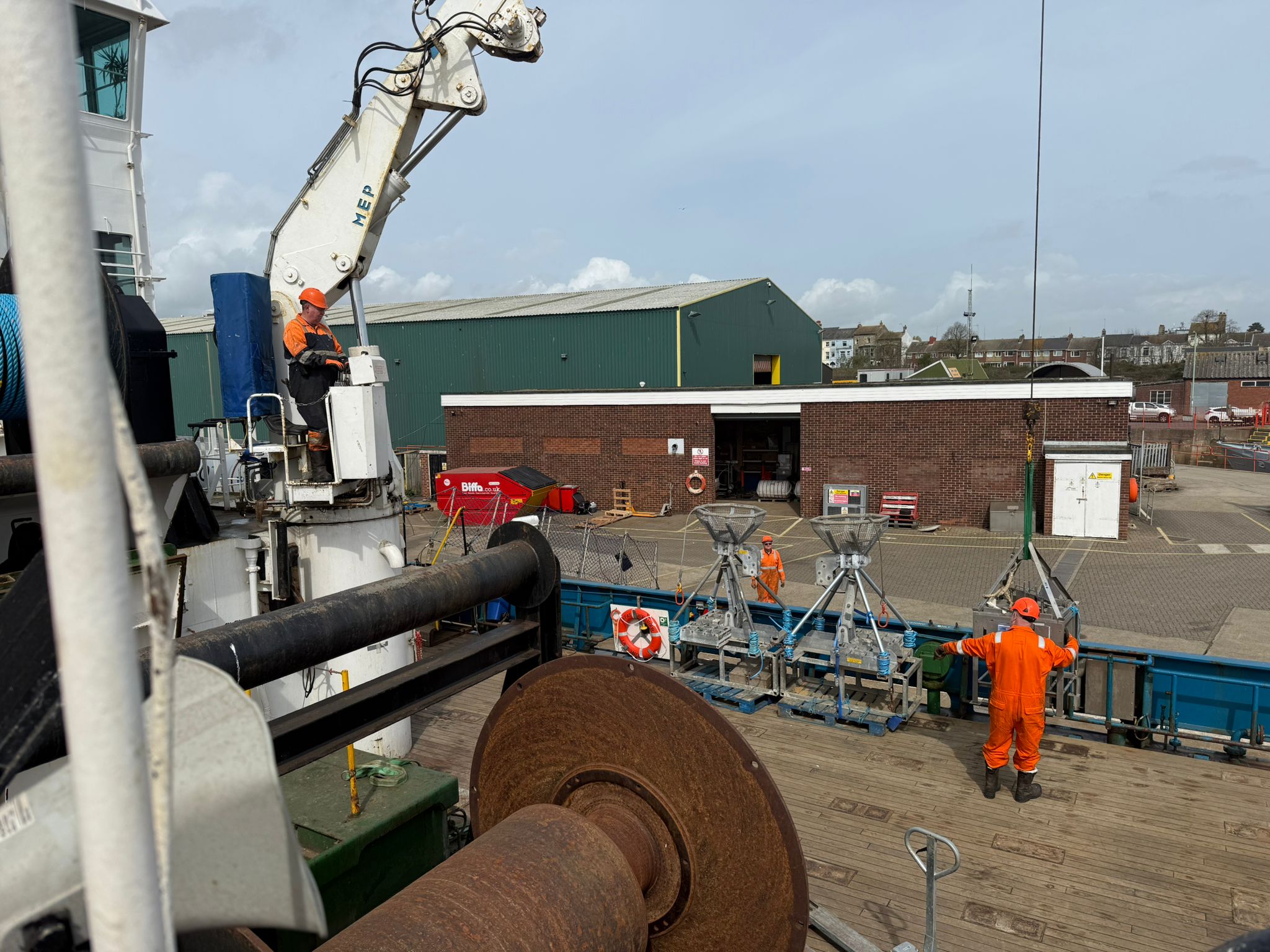 Team setting up equipment