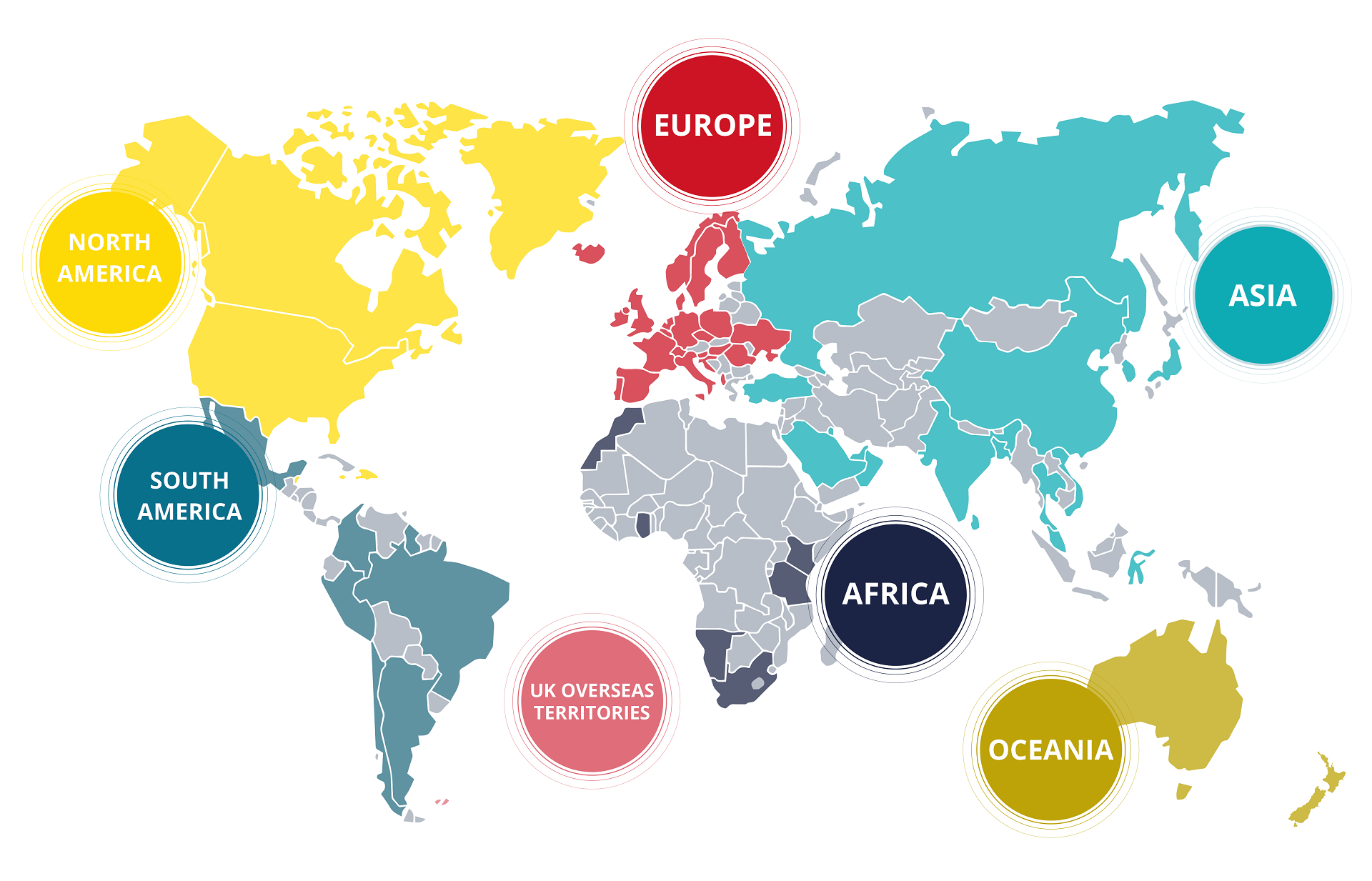 Countries Cefas staff have worked in during the 2022/23 financial year