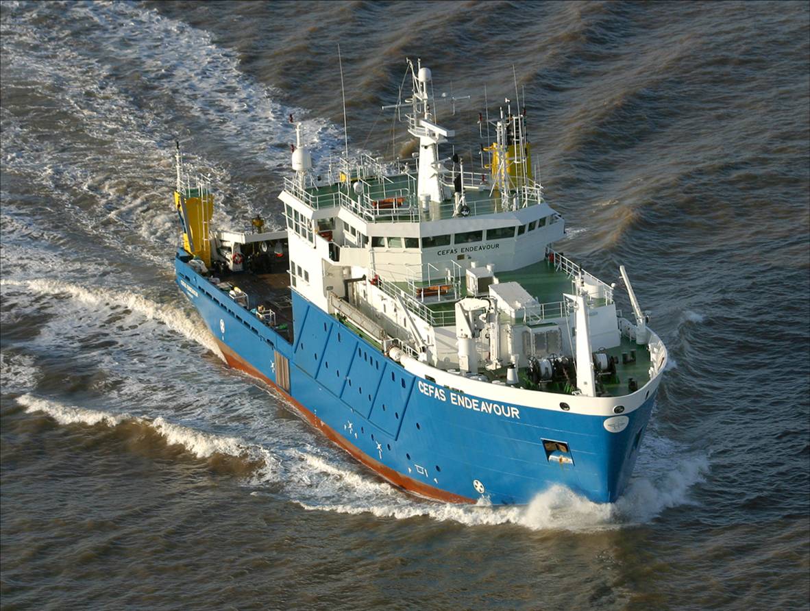 a science ship at sea