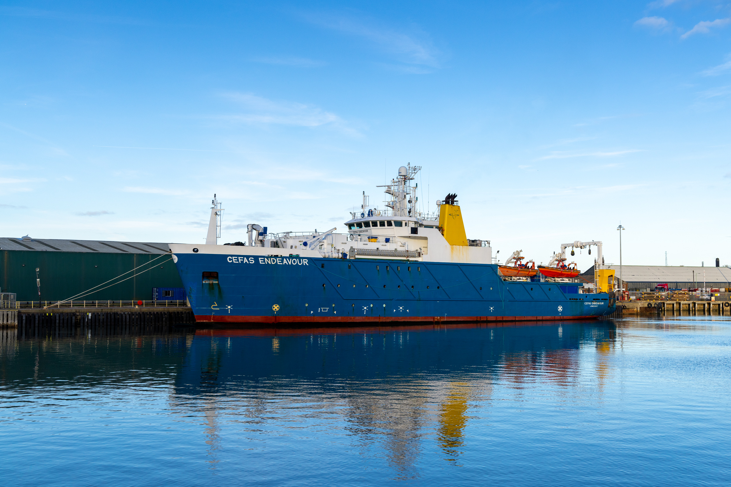 Decorative image of Cefas research vessel.